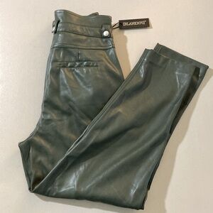 BLANK NYC, Army Green Faux Leather, Women's Pants, Size 27, - S